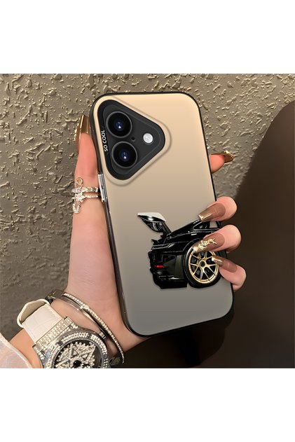 iPhone 17 Compatible Silicone Edge Hard Back Anti-Fall Phone Case Classic Car