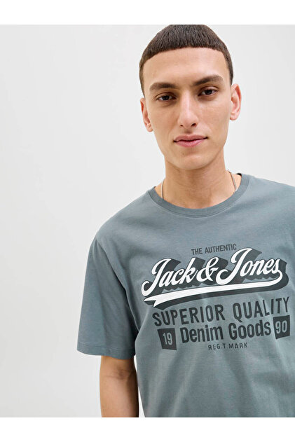 Jack & Jones Jjelogo Tee Ss O-Neck 2 Col Mavi Erkek T-Shirt