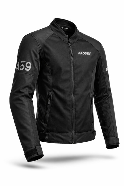Prosev Dacron Summer Black Motorcycle Jacket- Trendyol