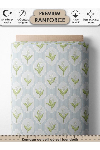 100% Cotton Ranforce Fabric 100X240 cm 120 G/M² Digital Printing Premium Patchwork and Sewing