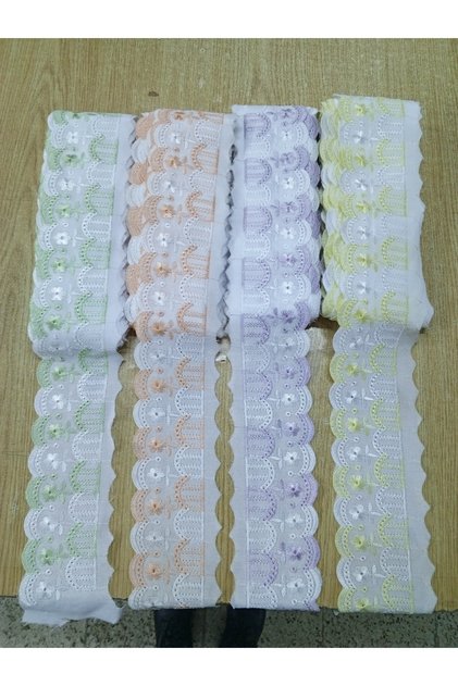 Tericoton Lace L Eyelet Embroidery Colored Thread -8.70 M. (1St Place)