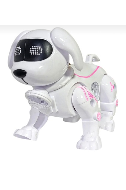 Disko ışıklı yürüyen köpek oyuncak ipli müzikli emeklemeye yardımcı