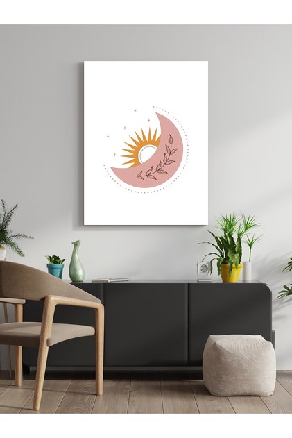Moon and Sun Canvas Painting Children's Room Home Office Kitchen Decoration Canvas Wall Painting