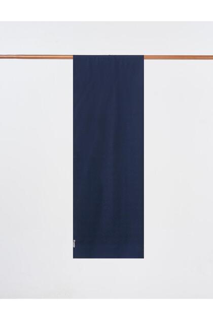 Logo Detailed Bamboo Shawl Navy Blue