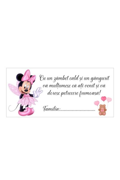 Set de 10 plicuri pentru bani de botez, model Minnie