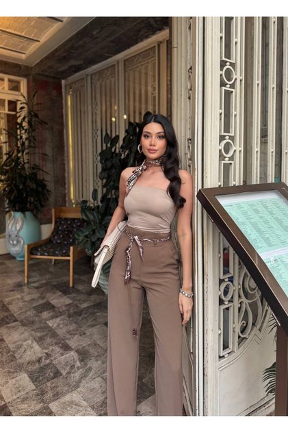 Linda Twill Kumaş Aksesuarlı Pantolon