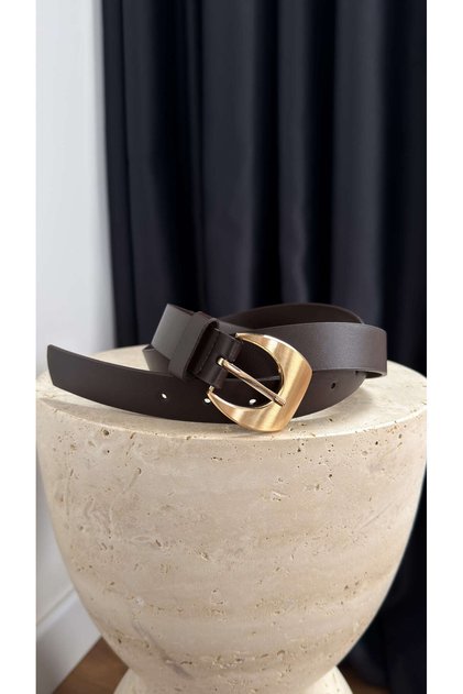 Bitter Coffee Curved Buckled Belt