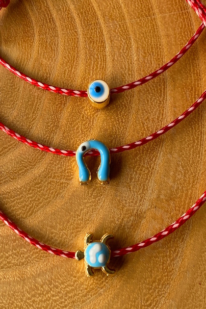 3-Piece Adjustable Marteniçka Lucky Bracelet with a Turtle Figure