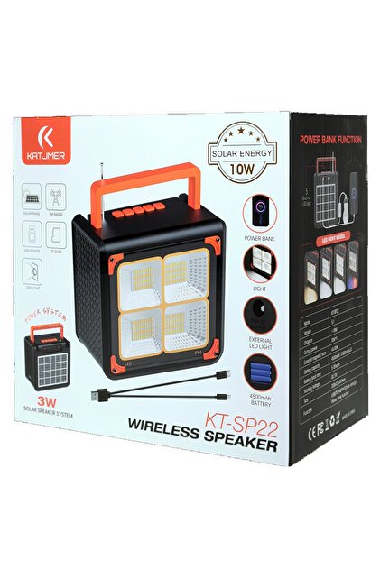ekinler el aletleri Katjmer KTSP22 Hoparlör Solar Güneş Panelli