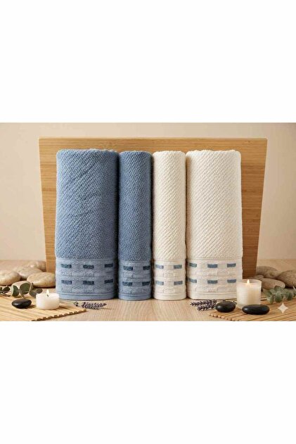 Sculpted Dark Blue-Cream Best Set (Hamam Set)