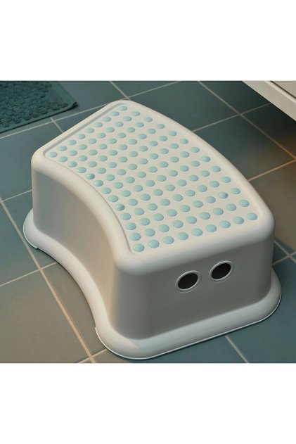 Banyo Kaymaz Taban Çocuk Basamağı 37x13 Cm Plastik Banyo Taburesi Beyaz Basamak