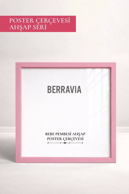 Açık Pembe Ahşap Çerçeveli Poster Çerçeve, Kare Çerçeve, Resim Çerçevesi AÇIKPEMBE-İNCE