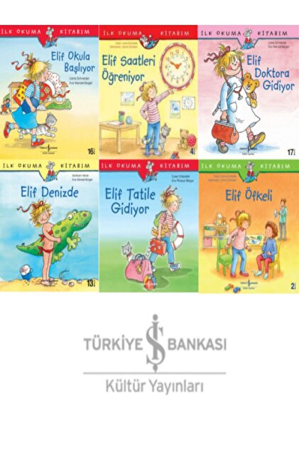Elif Serisi 6 Kitap Set Starting School - Angry - Calling the Doctor - Going to Sea - Going on Vacation - Learning Hours