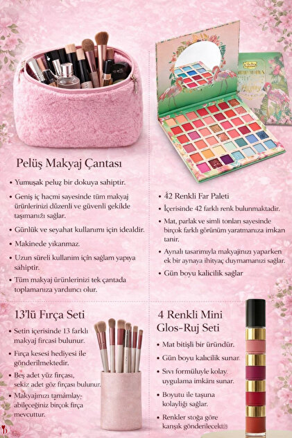 Dami Beauty Mega Güzellik Koleksiyonu - Peluş Çantalı Full Makyaj