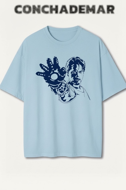 Iron Man Printed Premium Oversized Cotton Lu T-Shirt