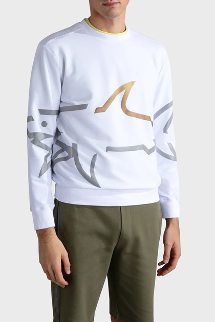 Paul & Shark Logo Printed Stretch Cotton Pack Regular Fit Crew Neck Sweat Men's Sweat 24411881 010