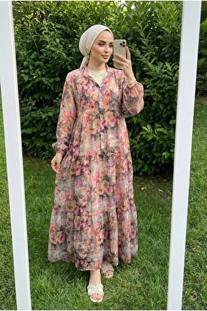 AUBADEオーバドゥ ELISA LA MUSE ストリング 2 İZZA STYLE Kadın Dubai Modeli Biye Detayli pamuklu Tesettür Elbise