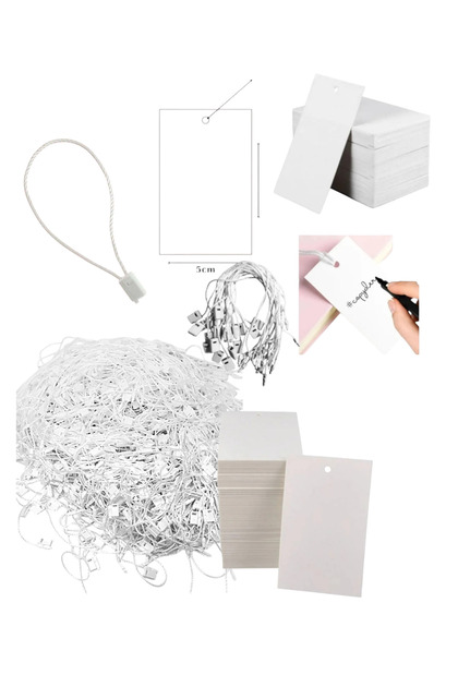 Drawstring Price Brand Label 5X9 cm 1000 Pieces