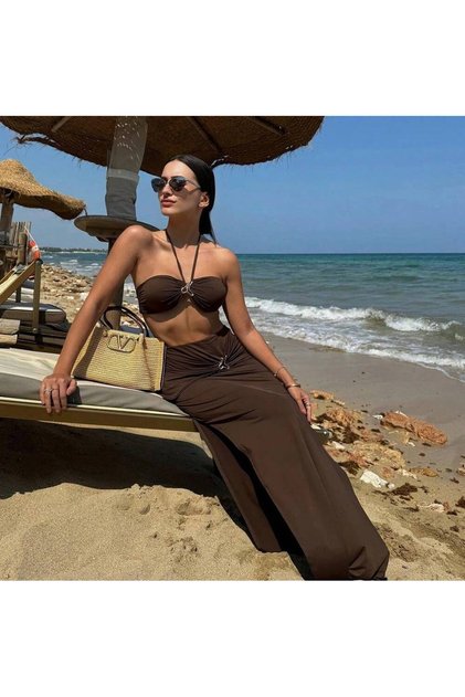 Costum de Baie Dama 3 Piese cu Fusta, Bretele Reglabile, Slip Clasic, Calitate Premium, PriStyle®