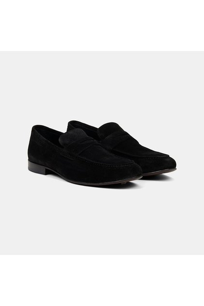 Men's Black Classic Suede Loafers