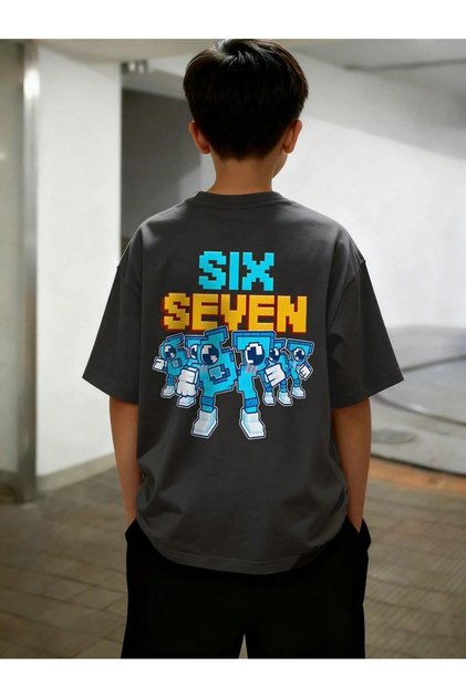 67 Six Seven Printed Crew Neck 100% Cotton Short Sleeve Kids and Youth T-Shirt