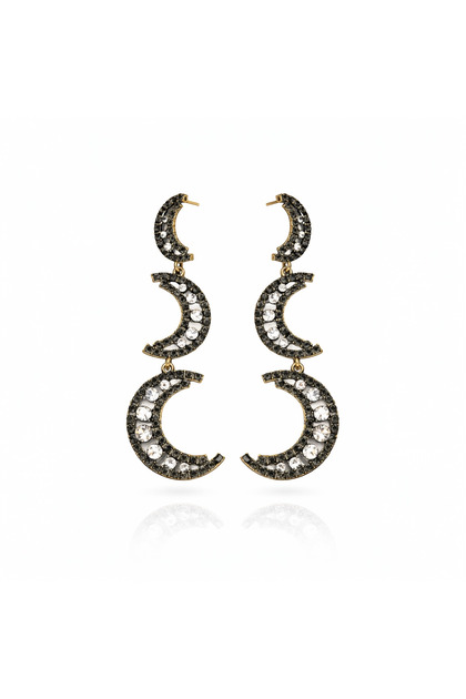 Night glow half moon dangle earrings