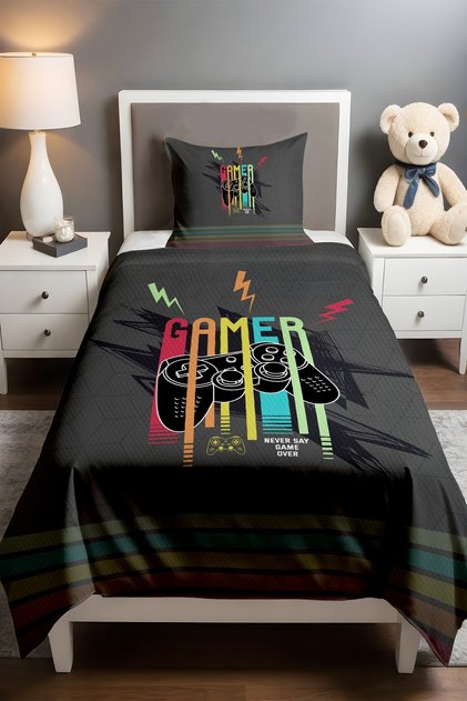 Game Enthusiast Patterned Single Baby Kids Piqué Set