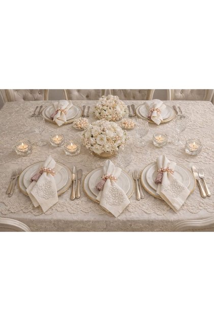 Set of 6 Cotton Fabric Serving Presentation Napkins