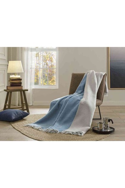 Blanket Cotton Blue Gray Single