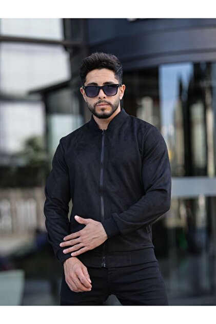Men's Slim Fit Nubuck Suede Unlined College Jacket
