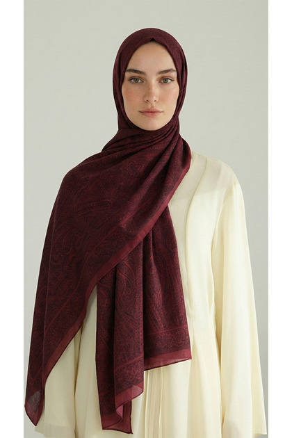 Elegant Patterned Vual Buy Silk - Red