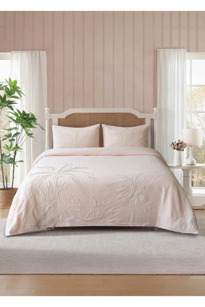 Double Bedspread Set of 3 Pieces Powder