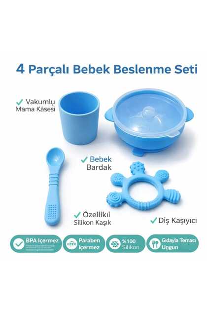 Vacuum Food Bowl - Spoon - Cup and Teether Set