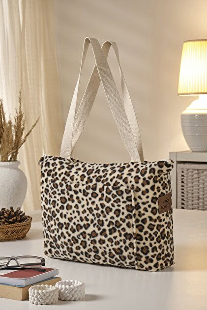 Women's Sectional Plush Shoulder Bag - Teddy Bear Fabric Casual Bag