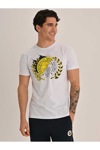 ERKEK KOLEJ BRUSH DETAYLI LOGO TSHIRT