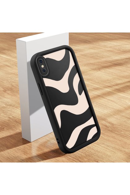 iPhone X Compatible Case Slim Soft Silicone Phone Cover Wave Pattern