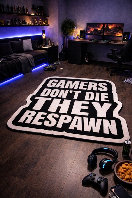 Non-Slip Sole Playstation Xbox Themed Machine with Washable Gamer Youth Rooms Rug Size 60X150