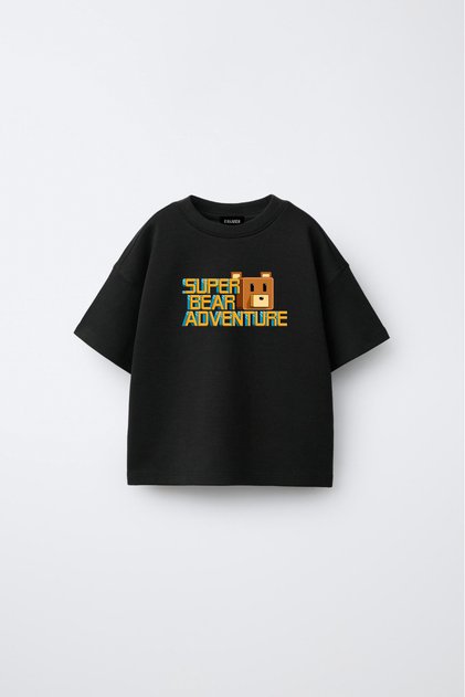 Super Bear Adventure Super Bear Printed Oversize 100% Cotton Short Sleeve Unisex Kids T-Shirt