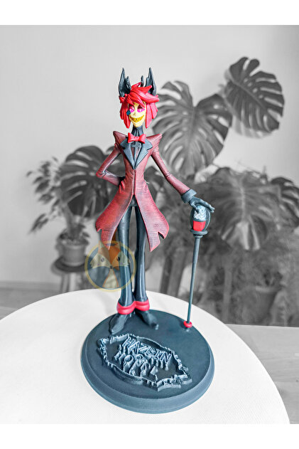 Tilki Atölye Hazbin Hotel Alastor (Radio Demon) 23 cm El Boyaması