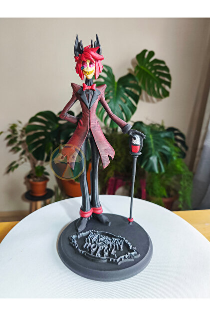 Tilki Atölye Hazbin Hotel Alastor (Radio Demon) 23 cm El Boyaması