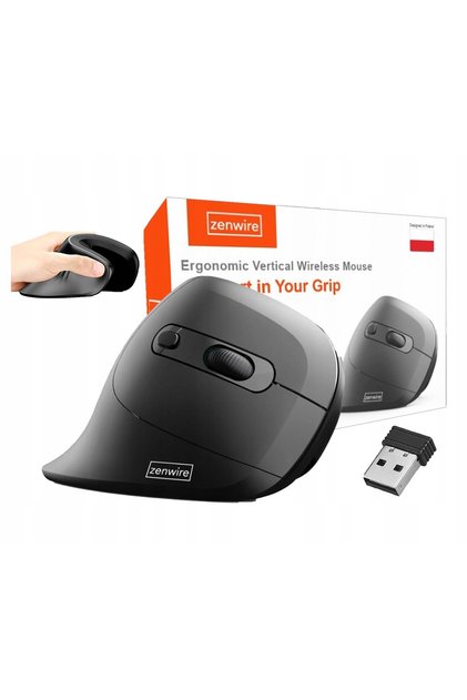 Mouse vertical ergonomic, Zenwire, WL159, 800 / 1000 / 1200 / 1600 DPI, Bluetooth, 2.4 GHz, Design M