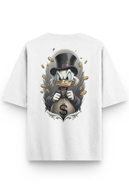 Uncle Varyemez Half Oversized Back Printed White Tshirt 1380
