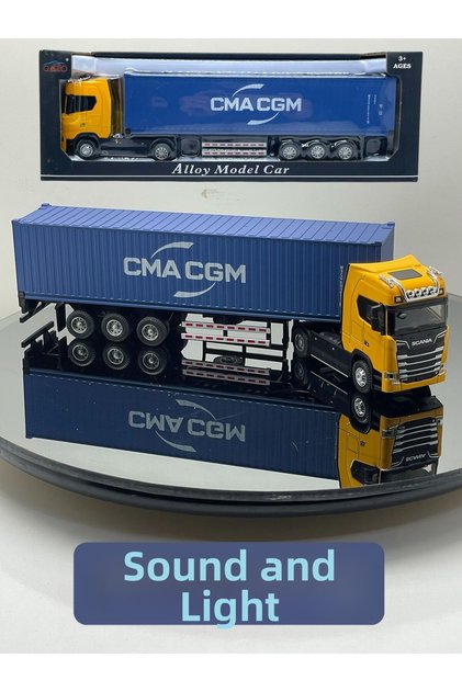 Metal Truck Model with Sound and Light – Different Model Options Yellow