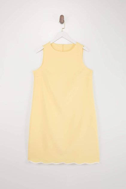 Yellow A-Line Mini Woven Plus Size Dress Tbbss25Ah00235