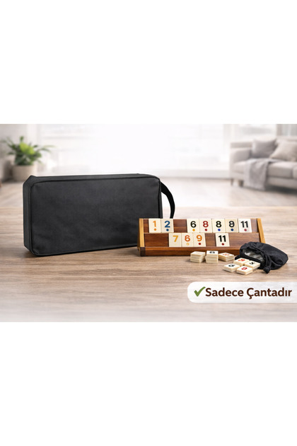 Okey Taşı & Istaka Çantası – 50×20×10 cm, Lastikli Kumaş Kese, Portatif Oyuncu Çantası