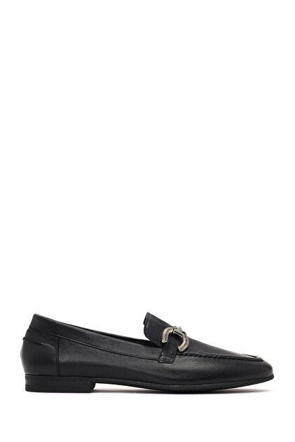 Derimod Women's Black Buckle Genuine Leather Loafer, Winter Shoes  25Afd380318- Trendyol