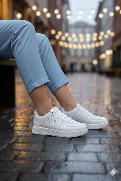 復刻版JUMP Jump Unisex Beyaz - 21516 Sneaker Konfort Taban Spor Ayakkbı