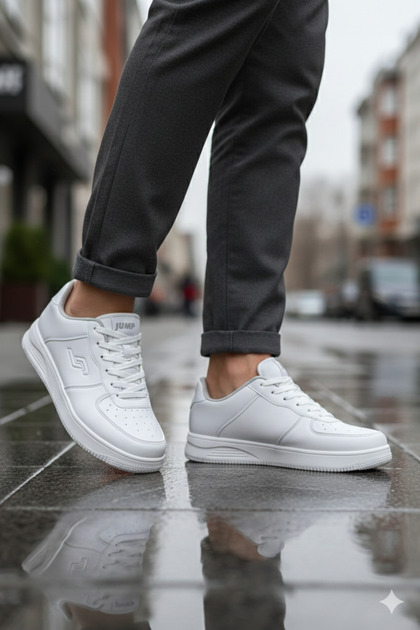Jump Unisex Beyaz - 21516 Sneaker Konfort Taban Spor Ayakkbı