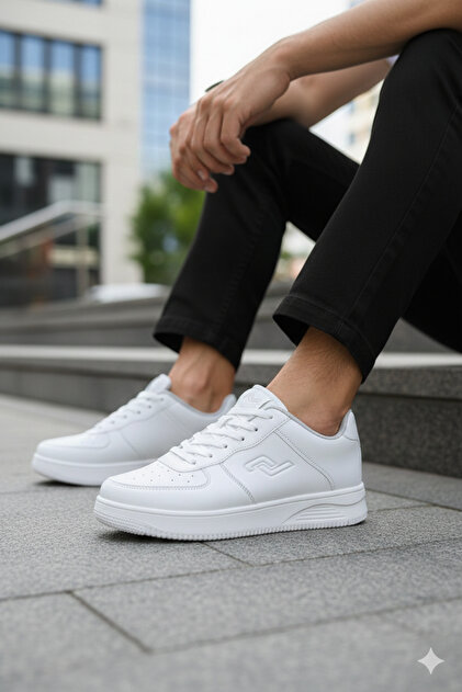 復刻版JUMP Jump Unisex Beyaz - 21516 Sneaker Konfort Taban Spor Ayakkbı