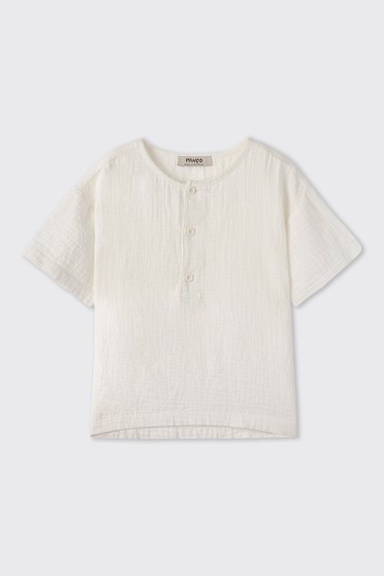 Baby Boy Soft Textured White Muslin Shirt